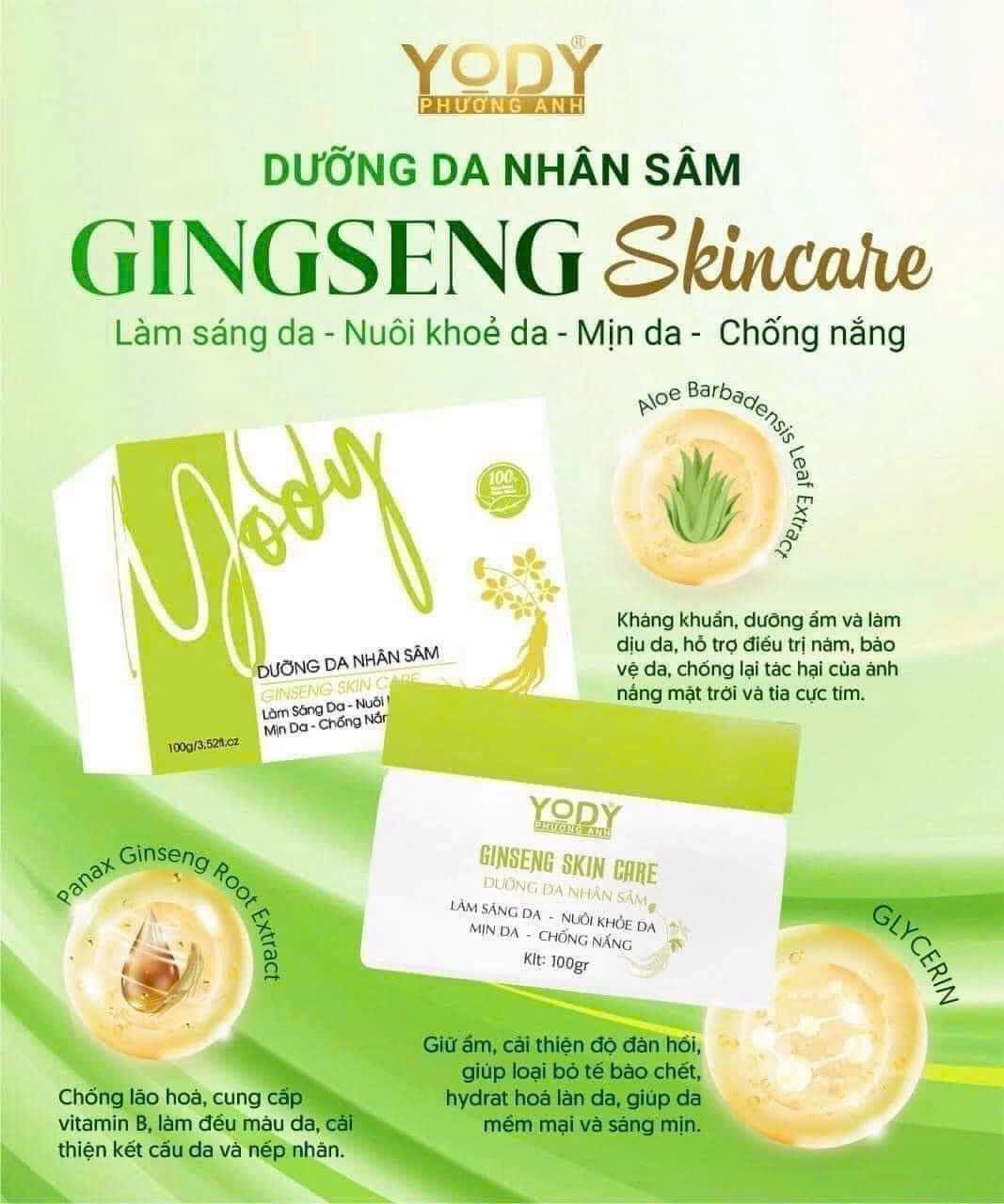 Bột dưỡng da nhân sâm Yody Phương Anh