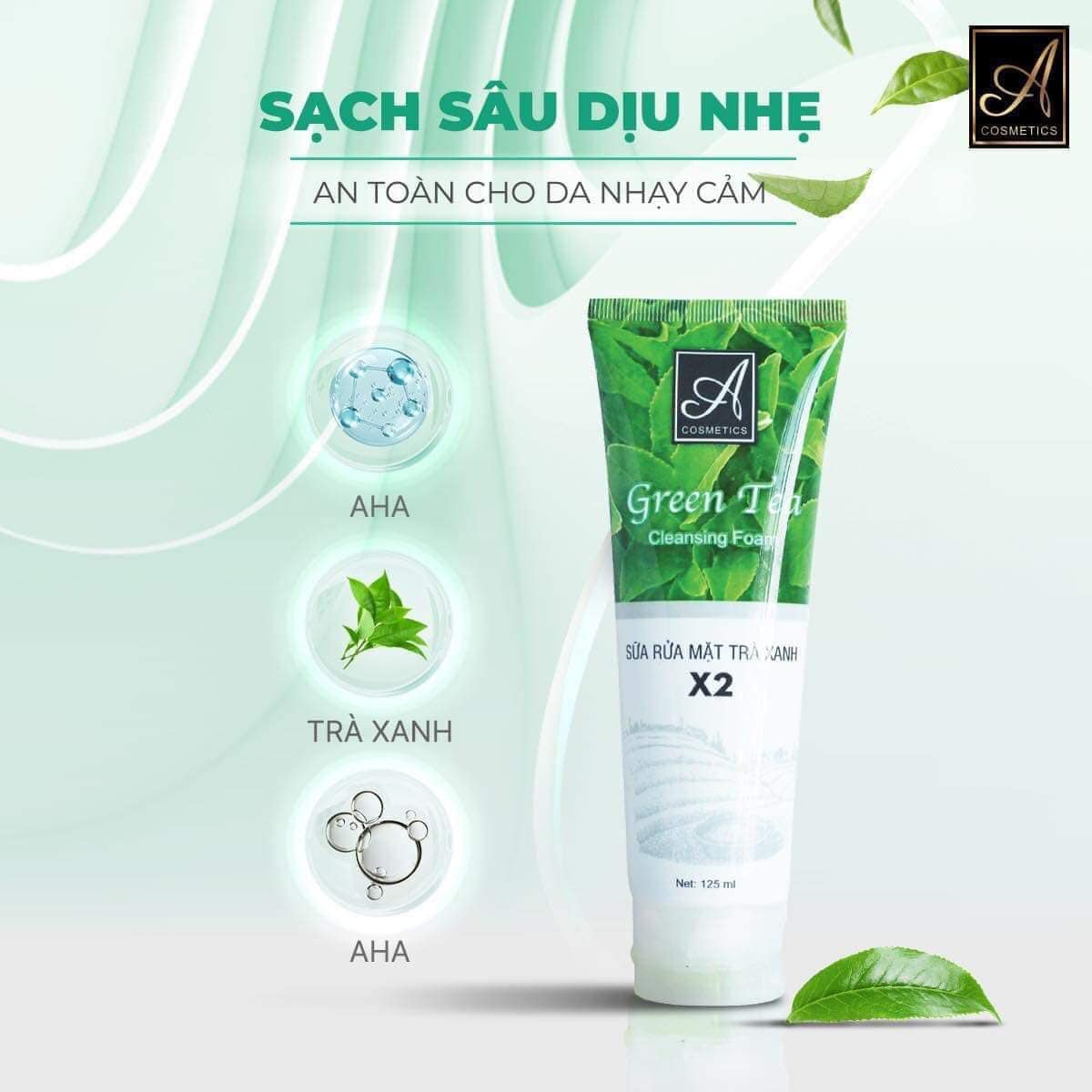 Sữa rửa mặt trà xanh Acosmetics Phương Anh